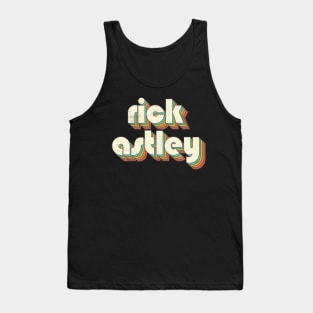 Retro Vintage Rainbow Rick Letters Distressed Style Tank Top